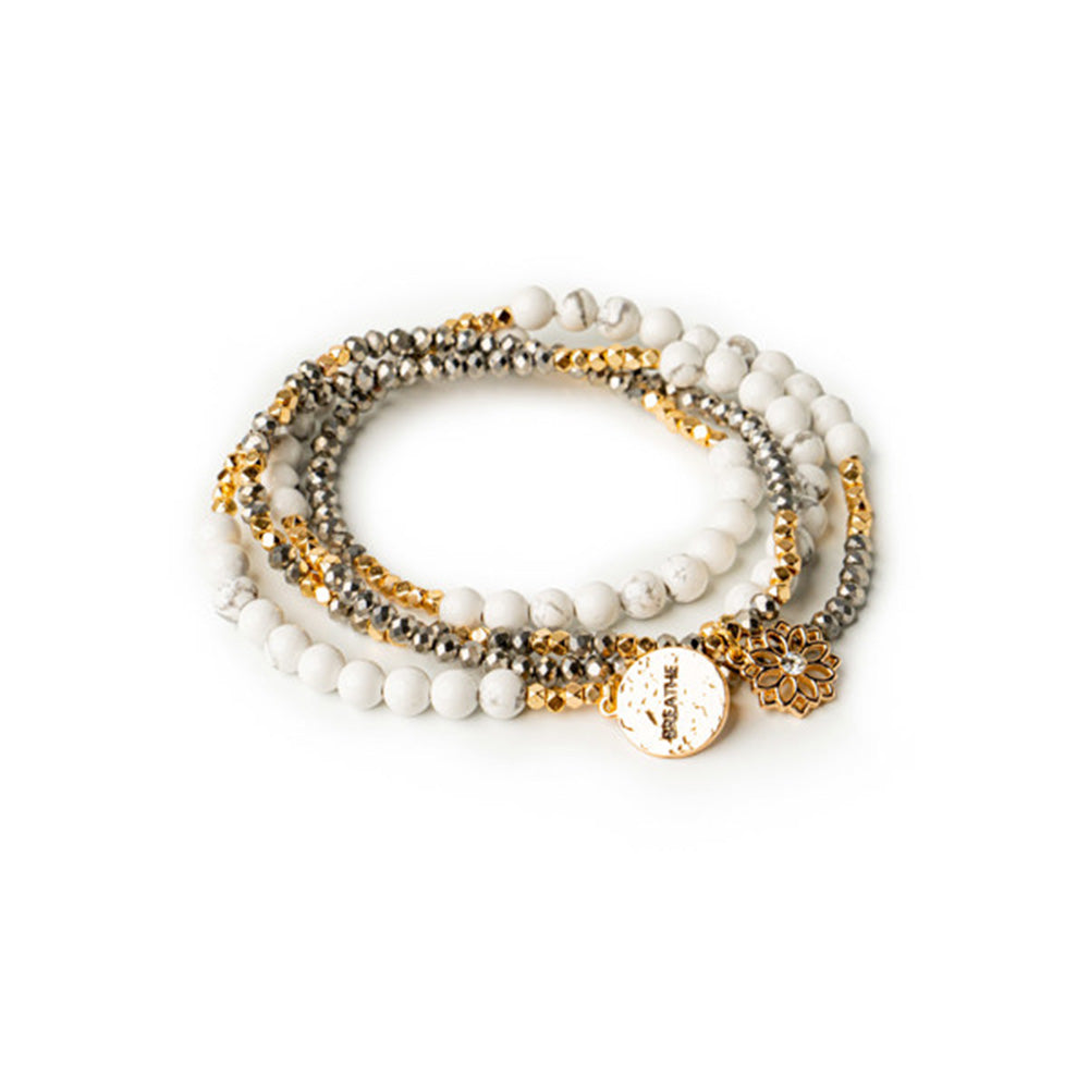 Soul Stacks White Howlite Bracelet Bar Terra Stone Wrap Bracelet & Necklace
