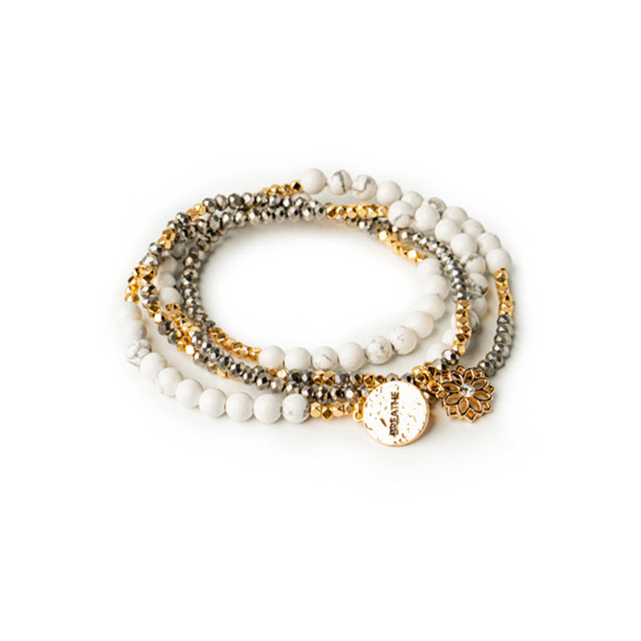 Soul Stacks White Howlite Bracelet Bar Terra Stone Wrap Bracelet & Necklace SALE