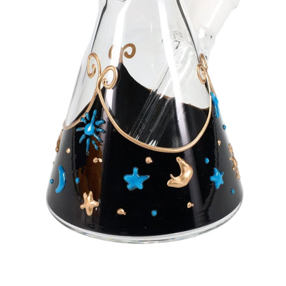 Starry Night Clay Decal Glass Beaker - 10"