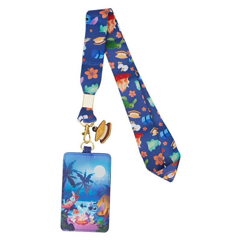 Loungefly Lilo & Stitch Camping Cuties Lanyard with Card Holder