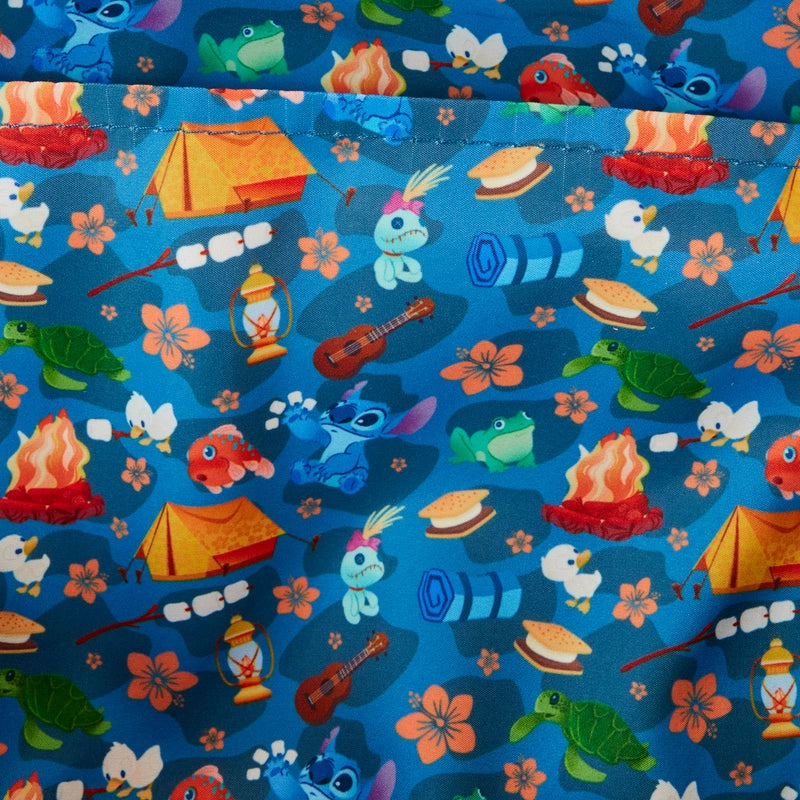 Loungefly Disney Lilo & Stitch Camping Cuties All Over Print Nylon Mini Backpack