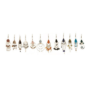 Stone Hoop Earrings SALE