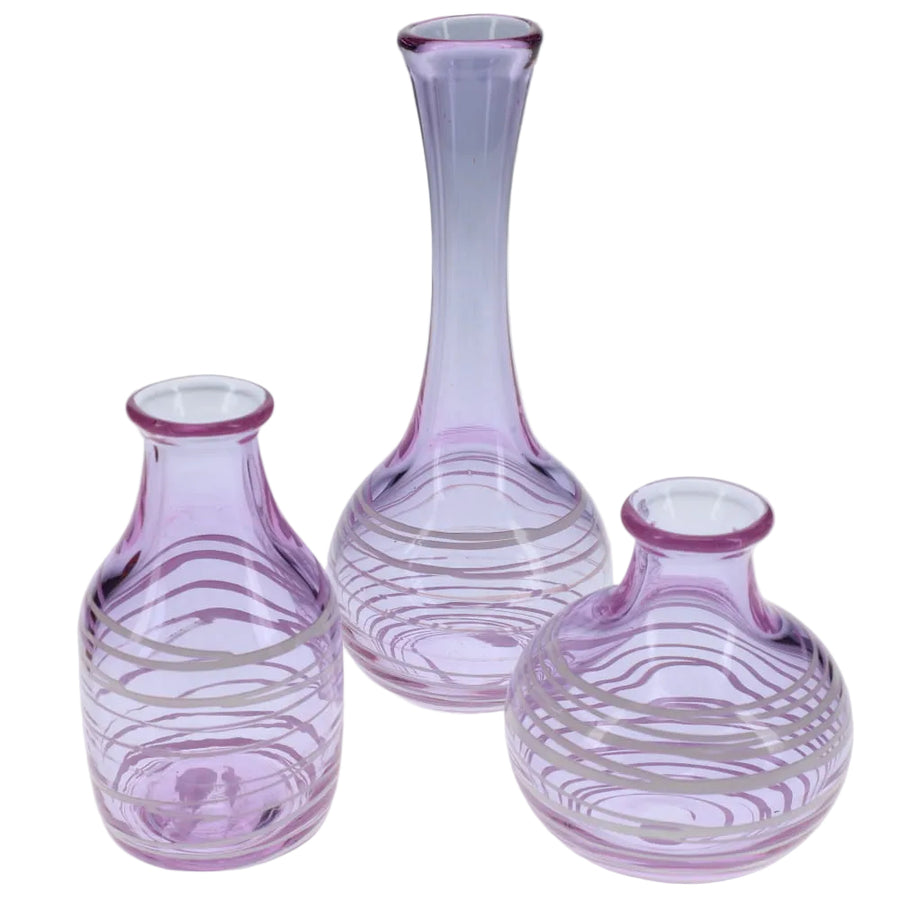 Sugar Mattys Glass Mini Vase ISO Jar 3 Piece Set - Purple