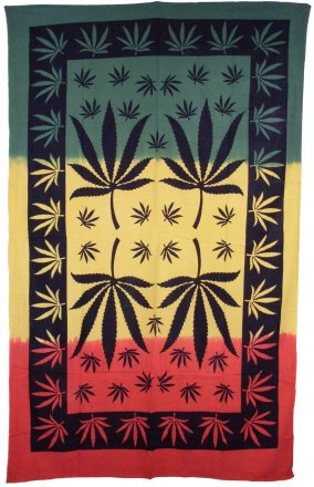 Rasta Leaf Single Size Tapestry
