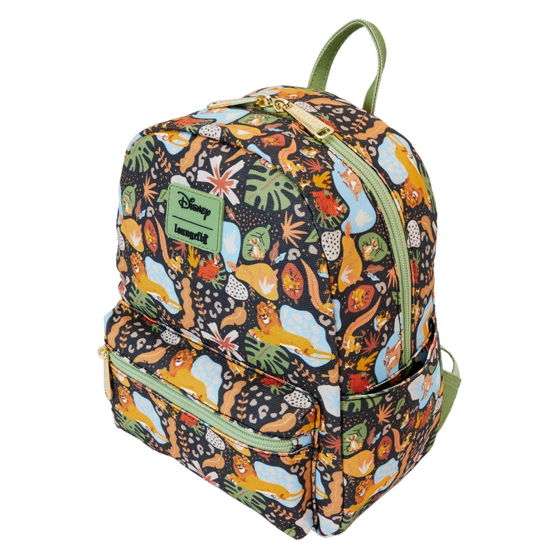 Loungefly Disney The Lion King 30th Anniversary Silhouette All-Over Print Canvas Square Mini Backpack