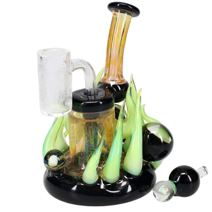 B Money Glass #15 Slyme with Case Bubbler