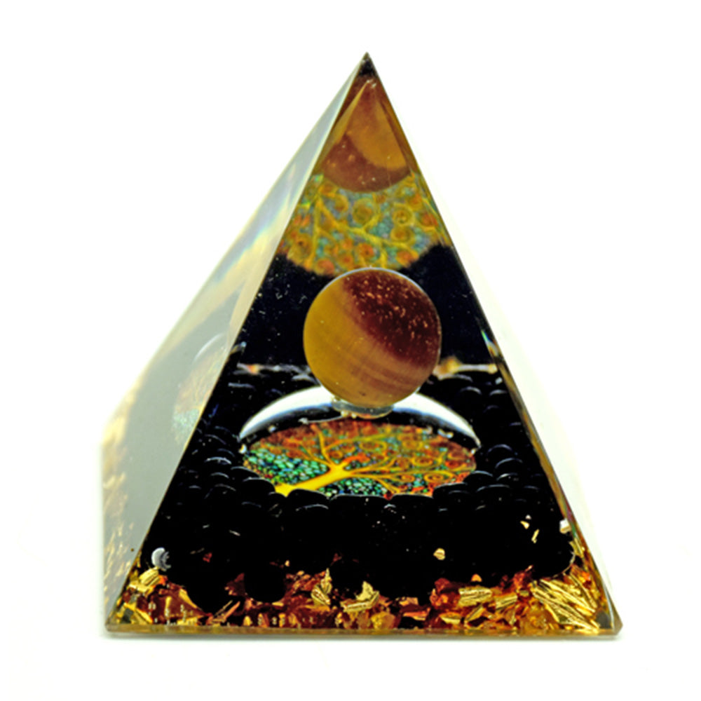 Tree of Life with Globe Orgonite Pyramid