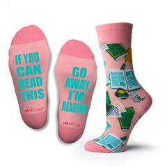 Two Left Feet Socks - Go Away, I'm Reading SALE