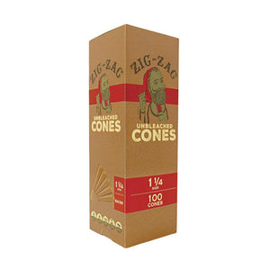 Zig Zag Unbleached 1 1/4 Cones - 100 pack
