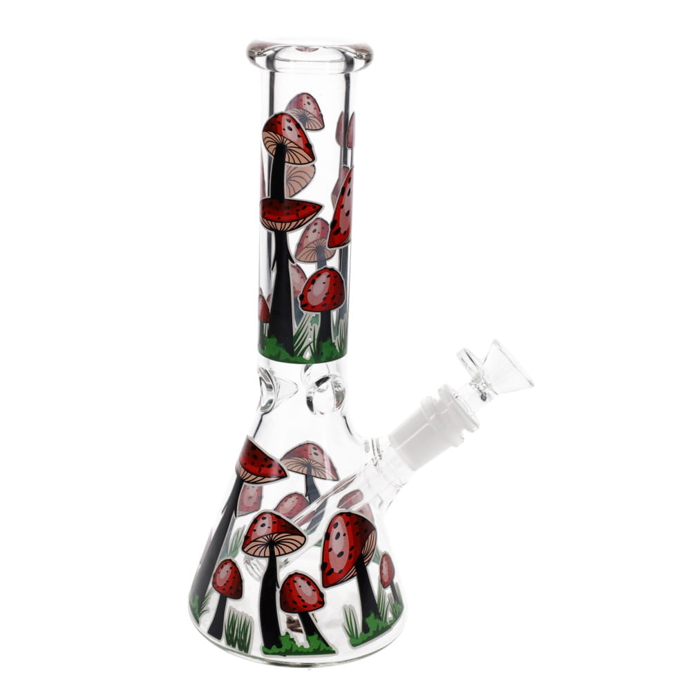 Glow in the Dark Mushroom Decal Beaker - 10"