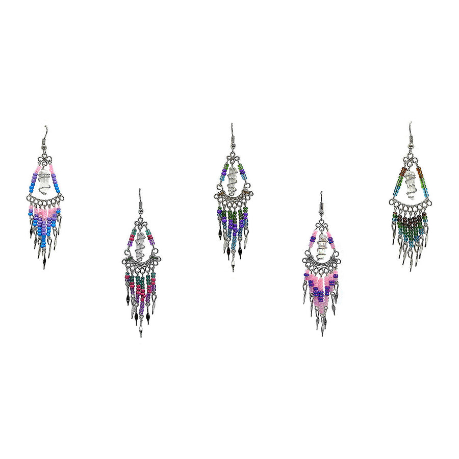 Wrapped Crystal and Dangle Beads Earrings SALE