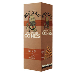Zig Zag Unbleached King Size Cones - 100 pack
