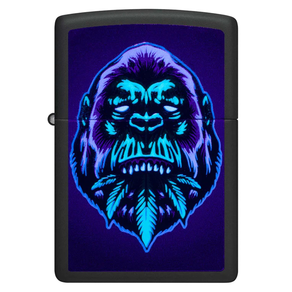 Zippo Lighter Blacklight Gorilla w/ Weed Leaf