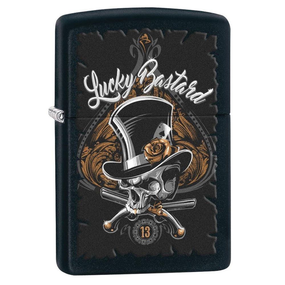 Zippo Lighter Lucky Bastard Skull SALE