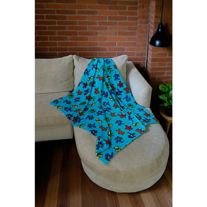 Grateful Dead Dancing Bear Cozy Fleece Throw Blanket