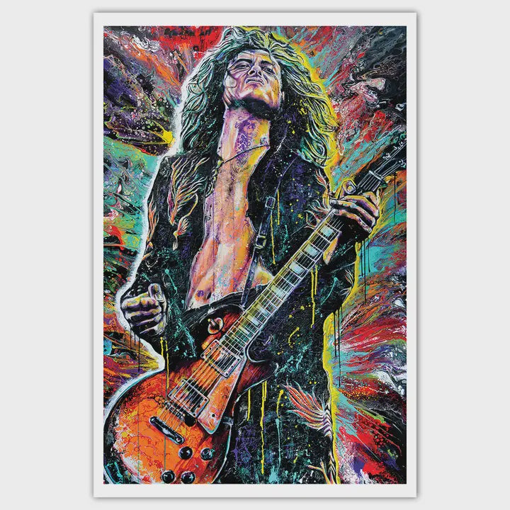 Jimmy Page Led Zeppelin Art Print 12 X 18"