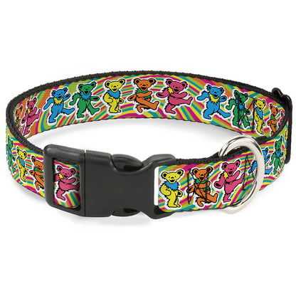 Grateful Dead Dancing Bears Swirl Dog Collar 1" inch Wide
