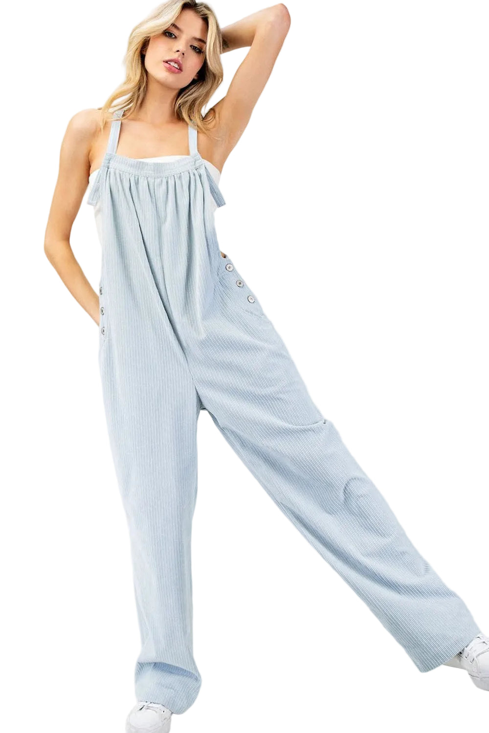 Dusty Blue Corduroy Overalls