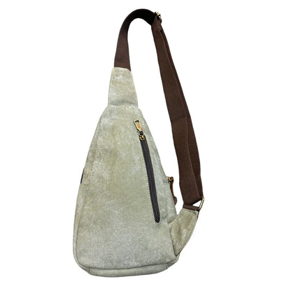 Upcycled Canvas & Southwestern Woven Sling Bag