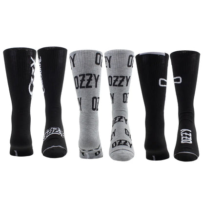 Ozzy Osbourne Guitar Tin Crew Socks - 3 Pack