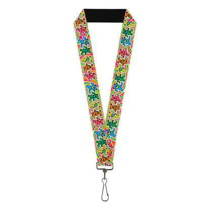 Grateful Dead Dancing Bears Swirl Pattern Lanyard