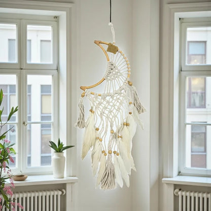 Moon Crescent Macrame Dreamcatcher