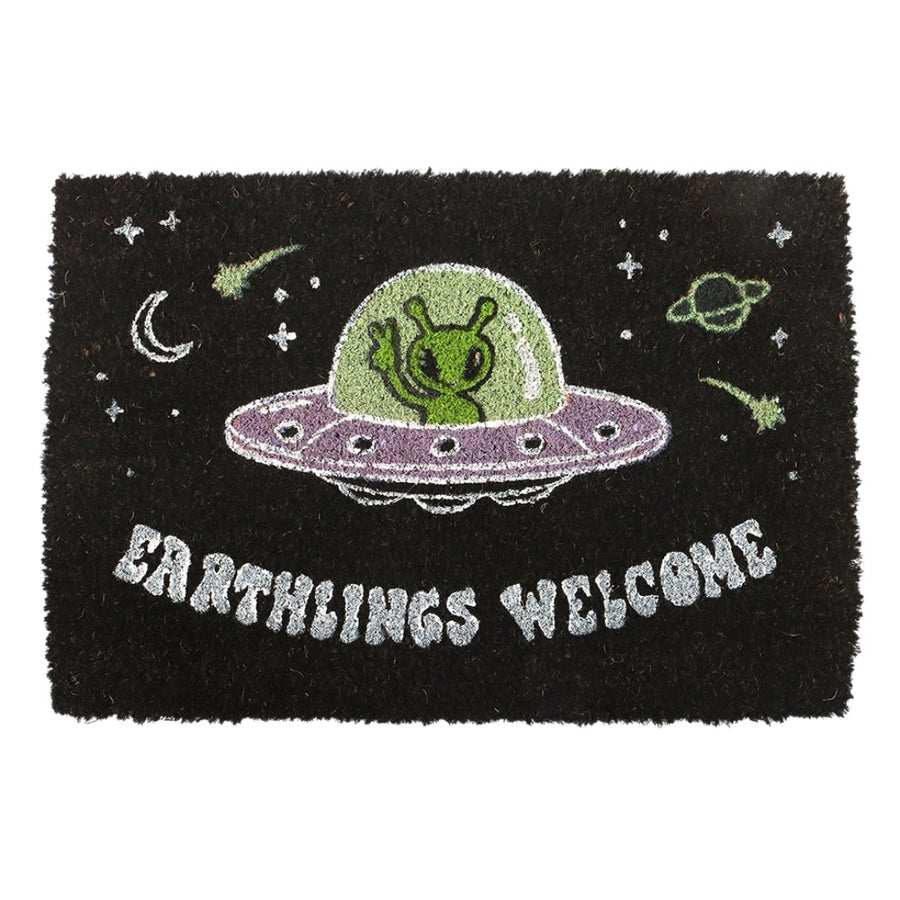 Earthlings Welcome Alien UFO Doormat