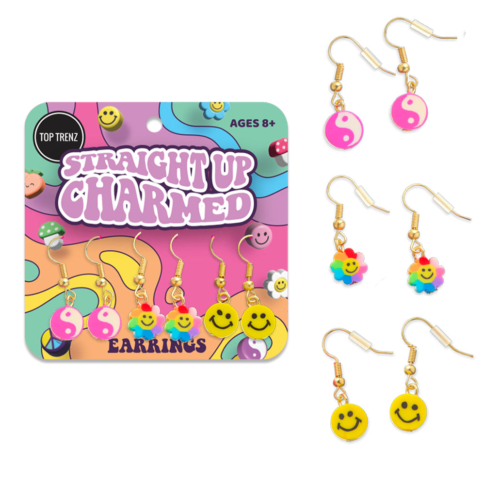 Straight Up Charmed Dangle Earrings - Assorted
