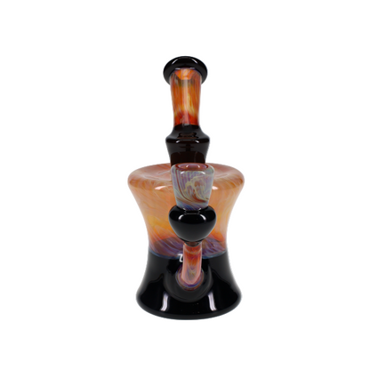 Jack Steele Glass Amber Purple/Black Bubbler