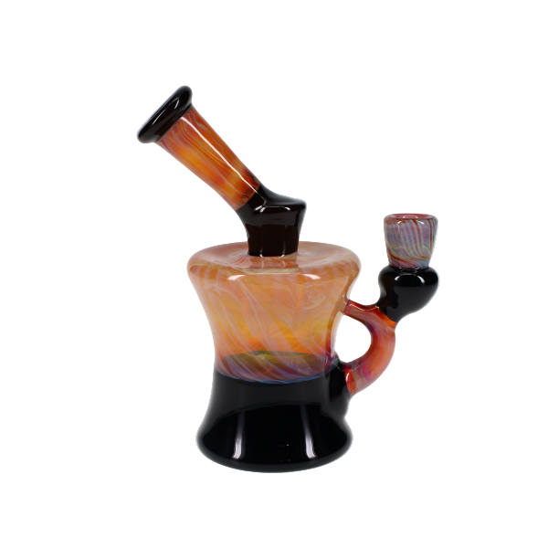Jack Steele Glass Amber Purple/Black Bubbler