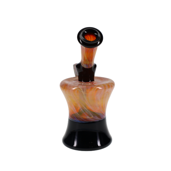 Jack Steele Glass Amber Purple/Black Bubbler