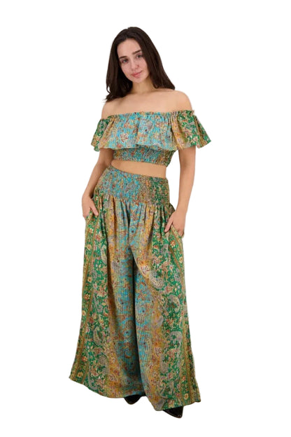 Paisley Festival 2-Piece Set - Blue & Green