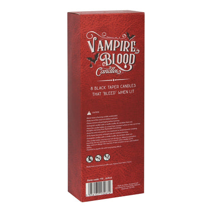 Vampire Blood Taper Candles – Set of 8 Black Candles That Bleed Red Wax