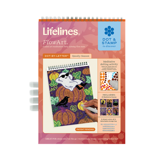 Lifelines™ FlowArt: Dot-By-Letter Spooky Season Coloring Pad