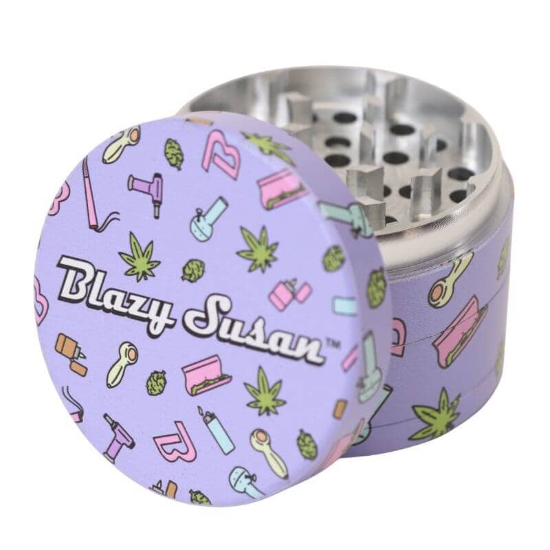 Blazy Susan 4 Piece Grinder - Purple Icons