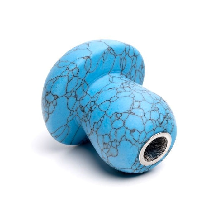 Astral Project Stone Shroom Hand Pipe - Blue Turquoise