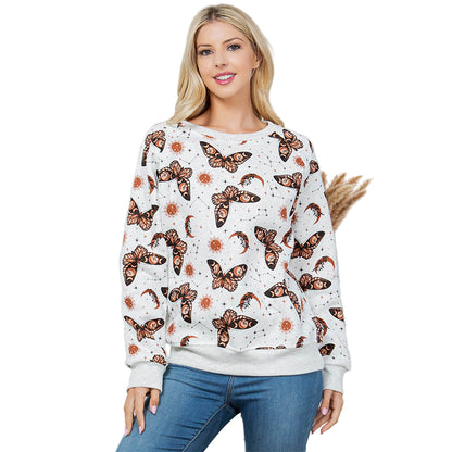 Bohemian Butterfly Fleece Sweatshirt