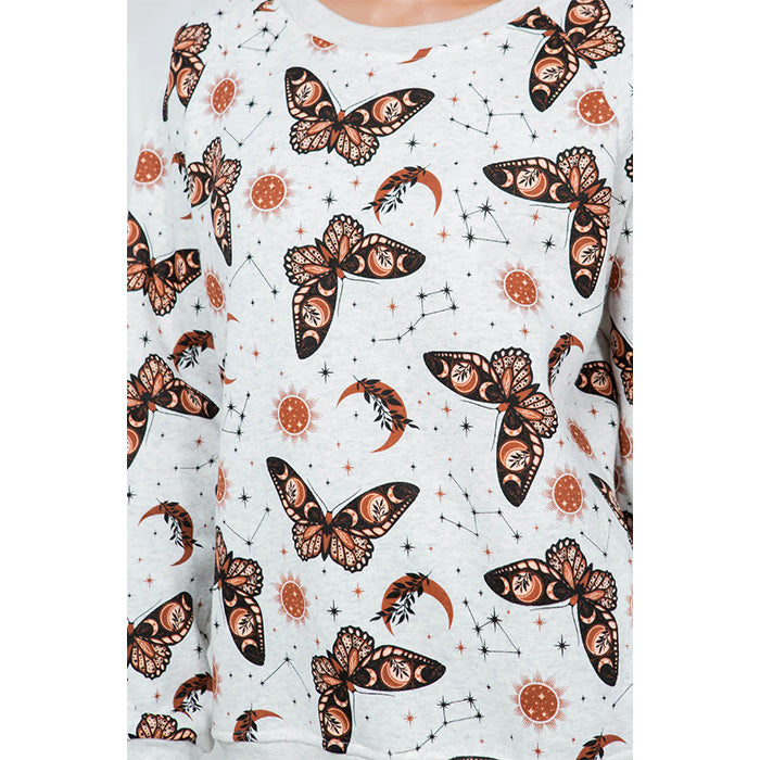 Bohemian Butterfly Fleece Sweatshirt