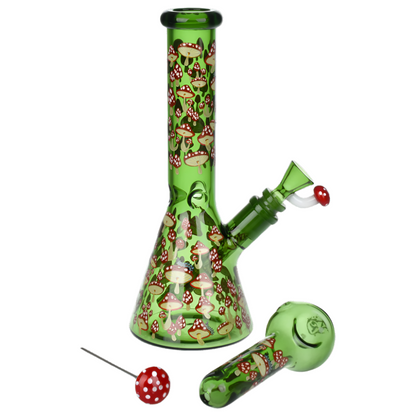 Pulsar Greatest Hits Series 10" Glow Water Pipe & Hand Pipe Set - Shroomiez
