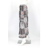 Fringed Gheri Patchwork Wide Leg Pants