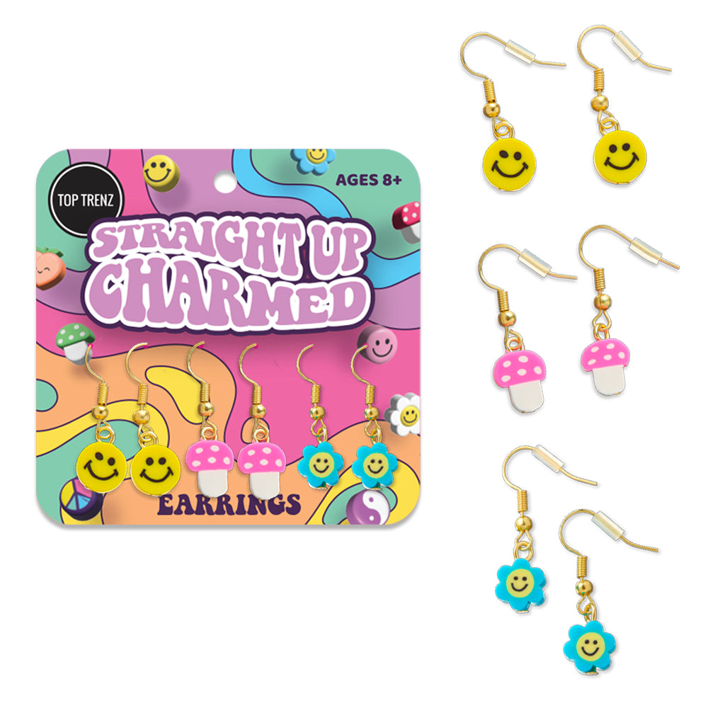 Straight Up Charmed Dangle Earrings - Assorted
