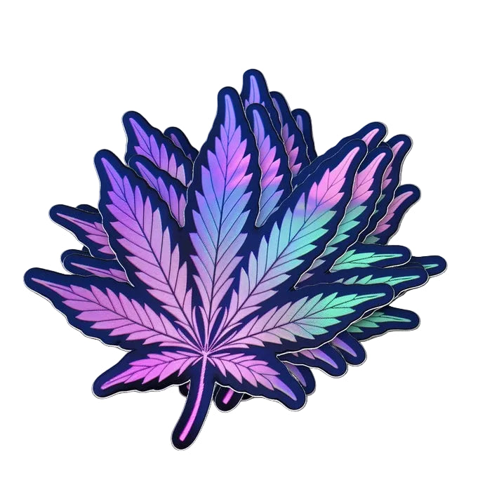 Colorful Weed Leaf Sticker - 2"