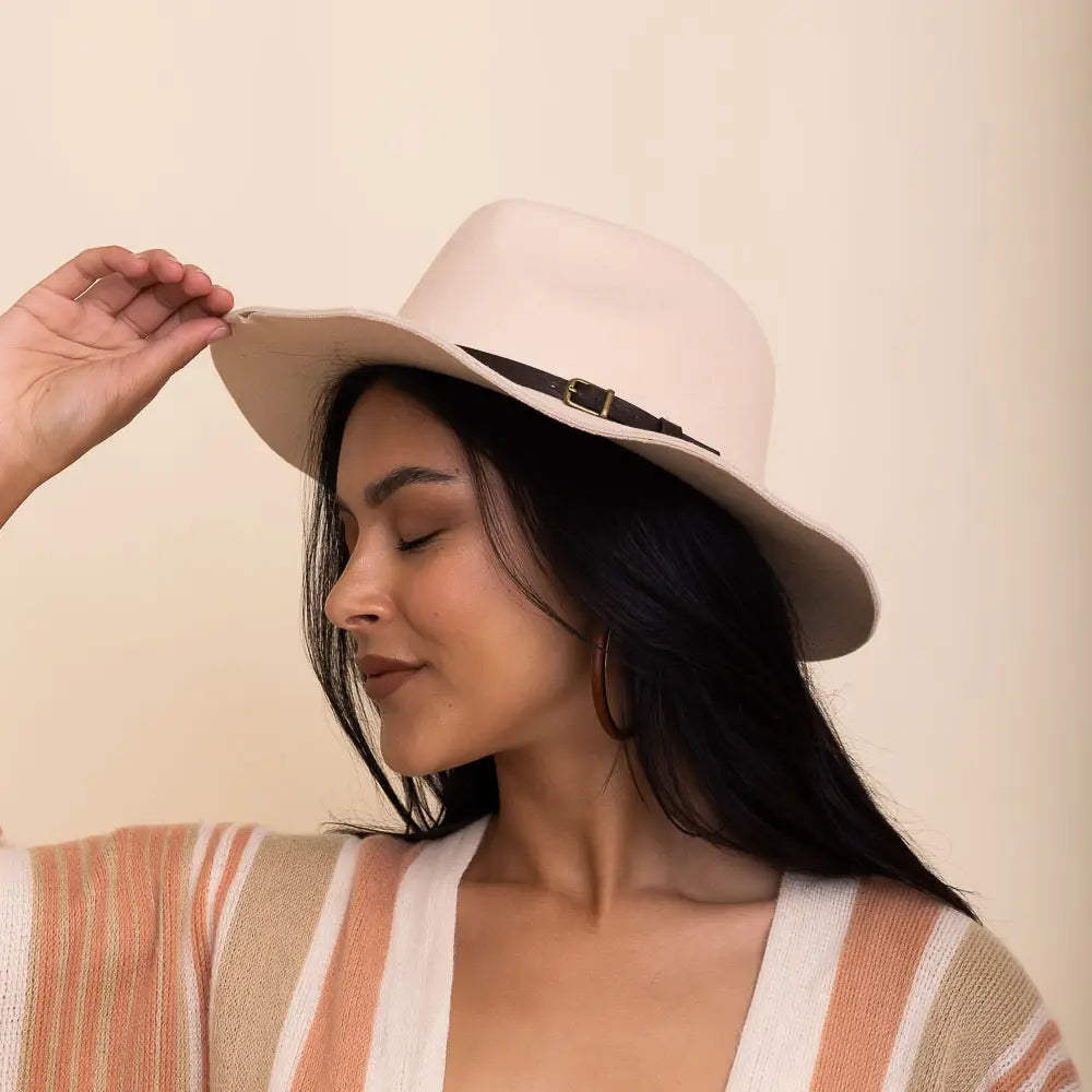 Pinched-Front Classic Rancher Hat in Nude