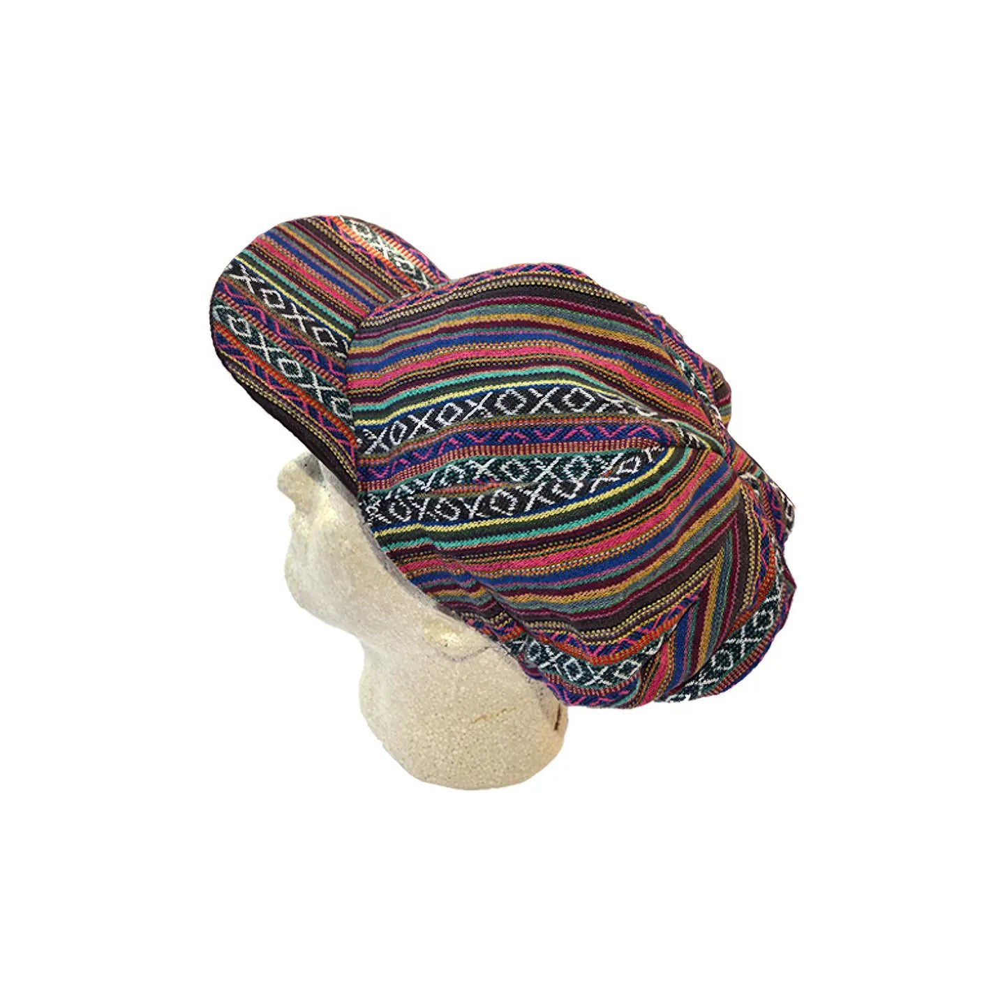 Reversible Gheri & Corduroy Applejack Hat with Embroidered Mushroom