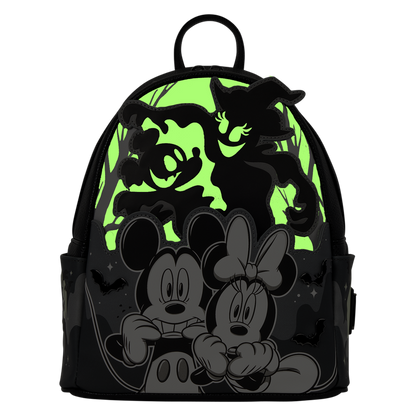 Loungefly Mickey & Minnie Ghost Light-Up Glow Mini Backpack