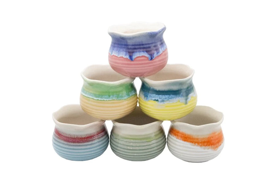 Glazed Colorful Lotus Pot in Assorted Colors