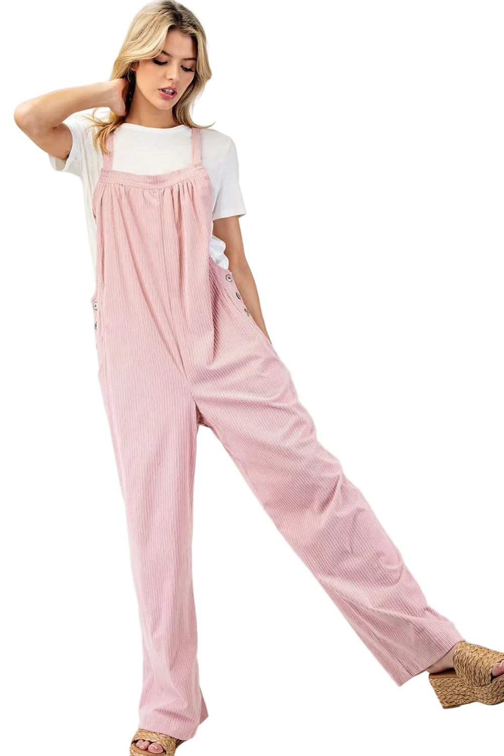 Dusty Pink Corduroy Overalls
