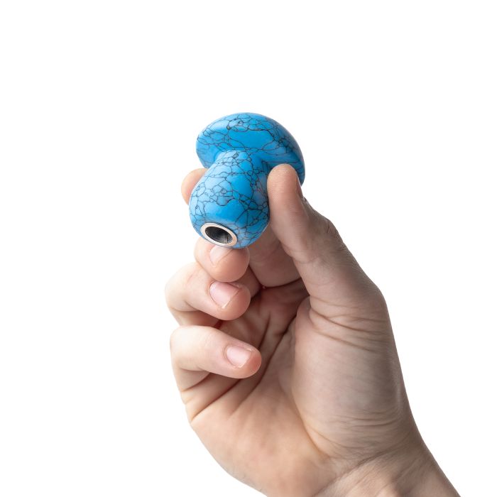 Astral Project Stone Shroom Hand Pipe - Blue Turquoise