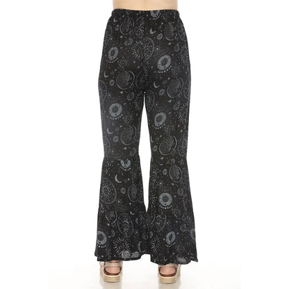 Celestial Flowy Tiered Ruffle Pants in Black