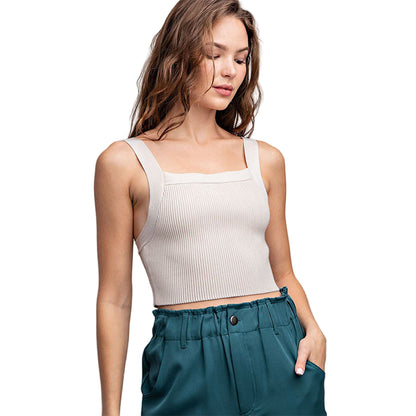 Crop Tank Top in Oatmeal